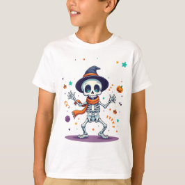 Tanzendes Halloween-Skelett-Kinder-T-Shirt Spaß T-Shirt