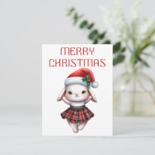 Tanzendes Kaninchen - Weihnachtskarte Feiertagskarte