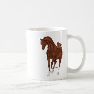 Tanzendes Kastanienbraunes Arabisches Pferd Tasse