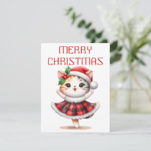 Tanzendes Kätzchen - Weihnachtskarte Feiertagskarte