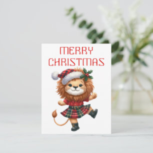Tanzendes Löwenjunges - Weihnachtskarte Feiertagskarte