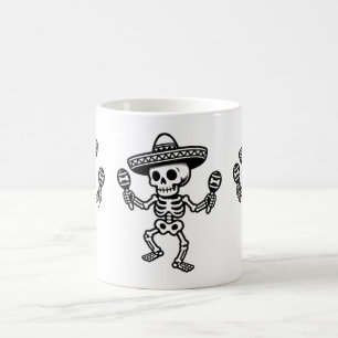 Tanzendes mexikanisches Skelett Kaffeetasse