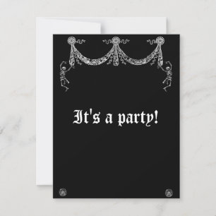 Tanzendes Skelett-Girlande Goth-Hochzeit Einladung