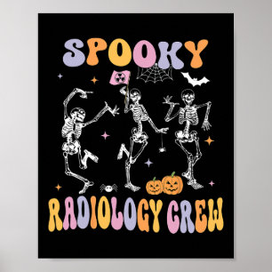 Tanzendes Skelett Grusel-Radiologie-Crew Röntgen-T Poster