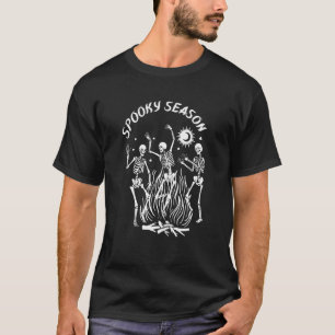 Tanzendes Skelett Gruselige Saison Halloween Hallo T-Shirt