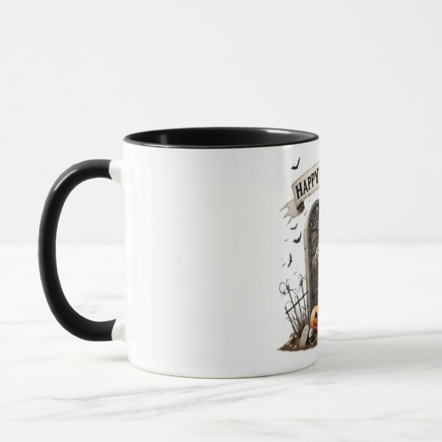 Tanzendes Skelett Halloween-Design Tasse (Links)