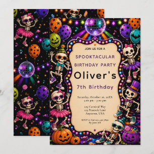 Tanzendes Skelett Halloween Geburtstag Einladung