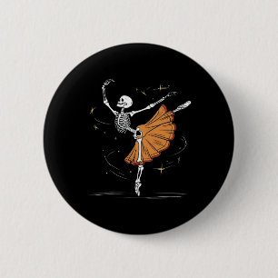 Tanzendes Skelett Llerina Llet Tanz Halloween Button