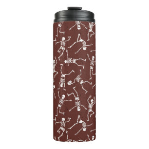Tanzendes Skelett-Muster Lustiges Spuk Halloween Thermosbecher