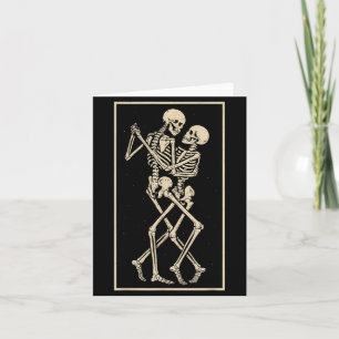 Tanzendes Skelett-Paar romantisches Gothic-Hallowe Karte