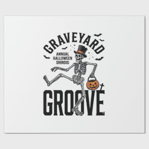 Tanzendes Skelett-Shirt mit Kürbis Vintage-Hallowe Geschenkpapier