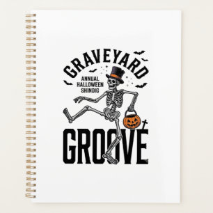 Tanzendes Skelett-Shirt mit Kürbis Vintage Hallowe Planer