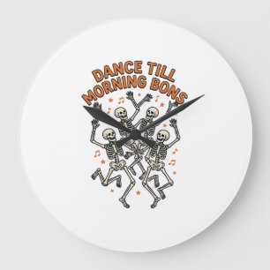 Tanzendes Skelett-Shirt Vintage Lustiger Knochen T Große Wanduhr