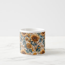 Tanzendes Sonnenblumen-Musterdesign Espressotasse
