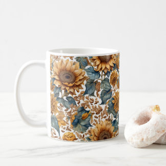Tanzendes Sonnenblumen-Musterdesign Kaffeetasse