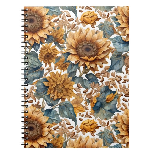 Tanzendes Sonnenblumen-Musterdesign Notizblock (Vorderseite)