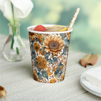 Tanzendes Sonnenblumen-Musterdesign Pappbecher