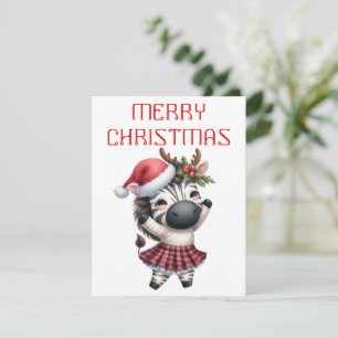 Tanzendes Zebrofohlen - Weihnachtskarte Feiertagskarte
