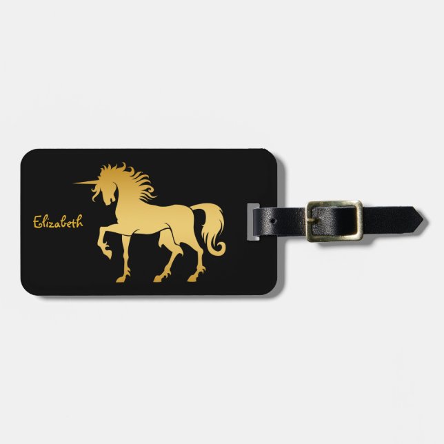 Tanzenunicorn-Silhouette-Gepäck-Umbau Gepäckanhänger (Vorderseite horizontal)