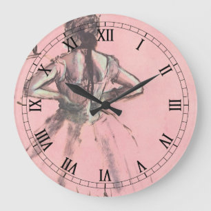Tänzer aus dem Back von Edgar Degas Vintag Ballet Große Wanduhr