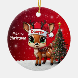 Tänzer Baby Reh, Hirschkalb, Reh, Rentier🦌 🎄 Keramik Ornament