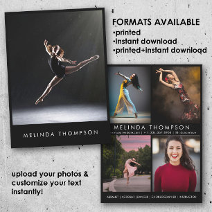 Tänzer Choreograf Comp Card 5 Foto Kopfbild Einladung