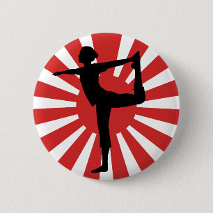 Tänzer des aufgehende Sonne-Yoga-#1 Button
