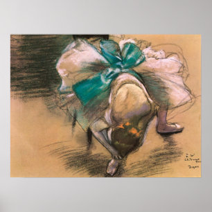 Tänzer, die ihre Ribbons von Edgar Degas binden Poster