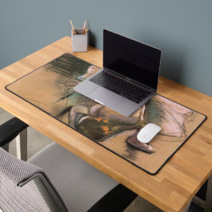 Tänzer, die ihre Ribbons von Edgar Degas binden Schreibtischunterlage