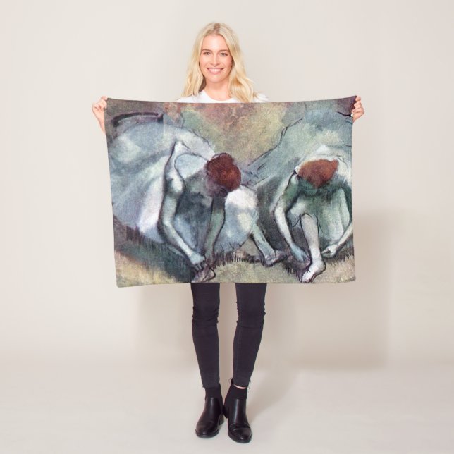 Tänzer, die ihre Schuhe binden, Edgar Degas Fleecedecke (Beispiel)