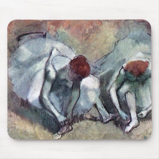 Tänzer, die ihre Schuhe binden, Edgar Degas Mousepad (Vorne)