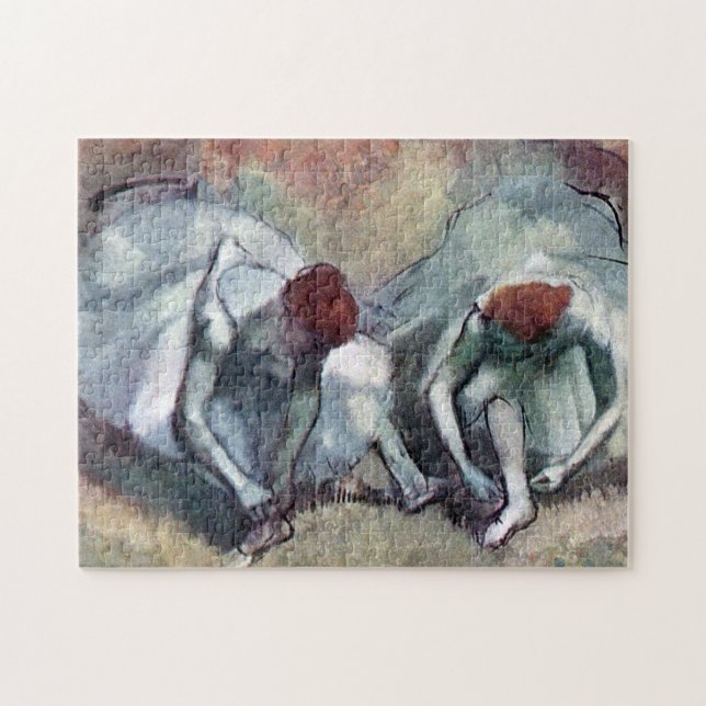 Tänzer, die ihre Schuhe binden, Edgar Degas Puzzle (Horizontal)