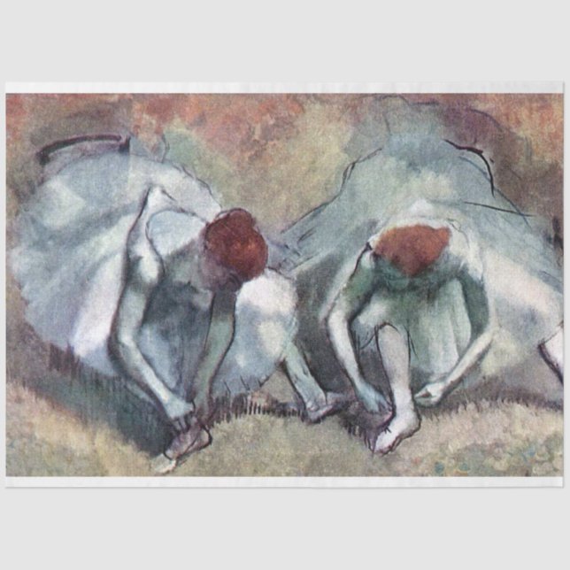 Tänzer, die ihre Schuhe binden, Edgar Degas Seidenpapier (Vorderseite)