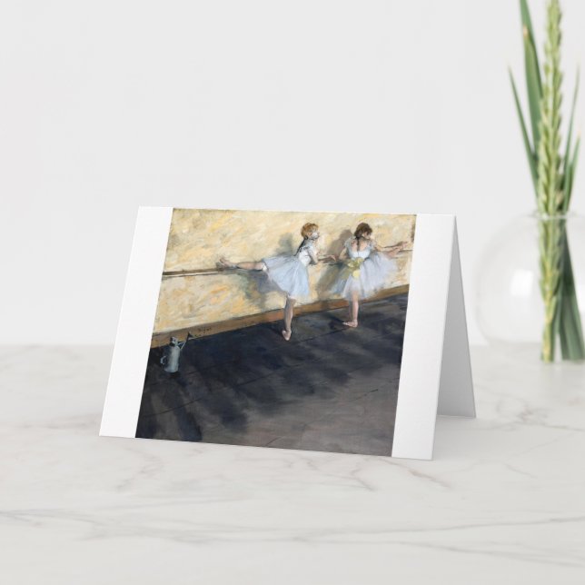 Tänzer, die im Barre spielen, Edgar Degas Karte (Vorderseite)