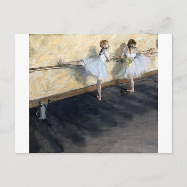 Tänzer, die im Barre spielen, Edgar Degas Postkarte (Vorderseite)