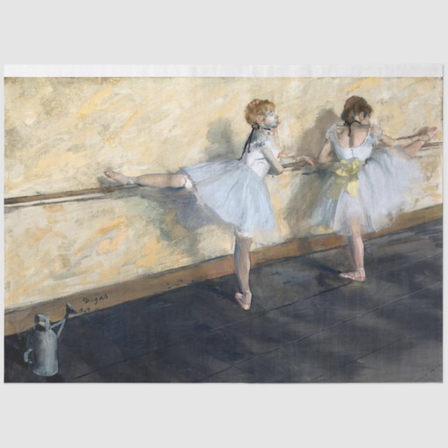 Tänzer, die im Barre spielen, Edgar Degas Seidenpapier (Vorderseite)