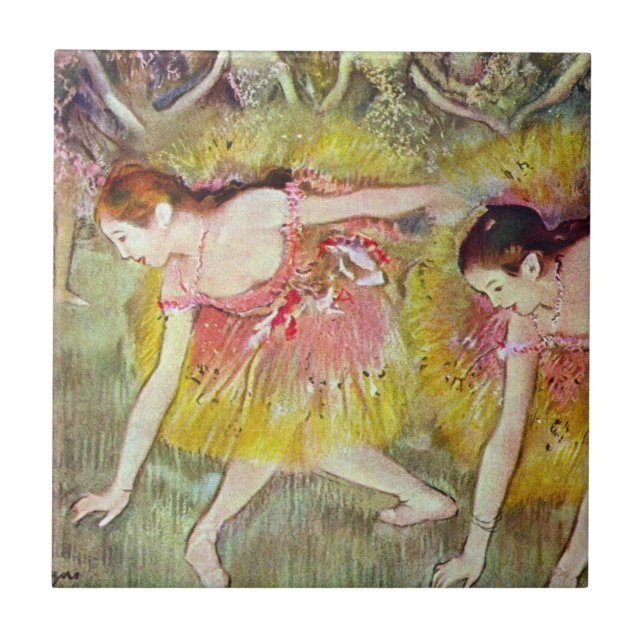 Tänzer, die von Edgar Degas heruntergehen, Ballett Fliese (Vorderseite)