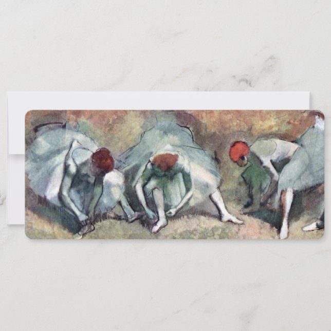 Tänzer, die von Edgar Degas ihre Schuhe schnappen Einladung (Vorderseite)