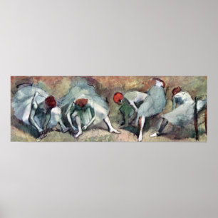 Tänzer, die von Edgar Degas ihre Schuhe schnappen Poster