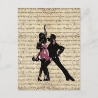 Tänzer im Ballsaal auf Vintagem Papier