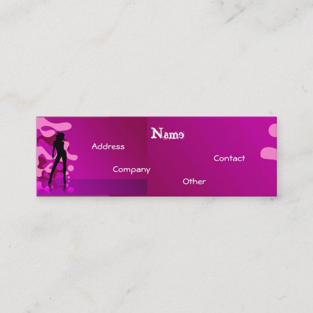 Tänzer im lila Rosa Mini Visitenkarte (Vorderseite)