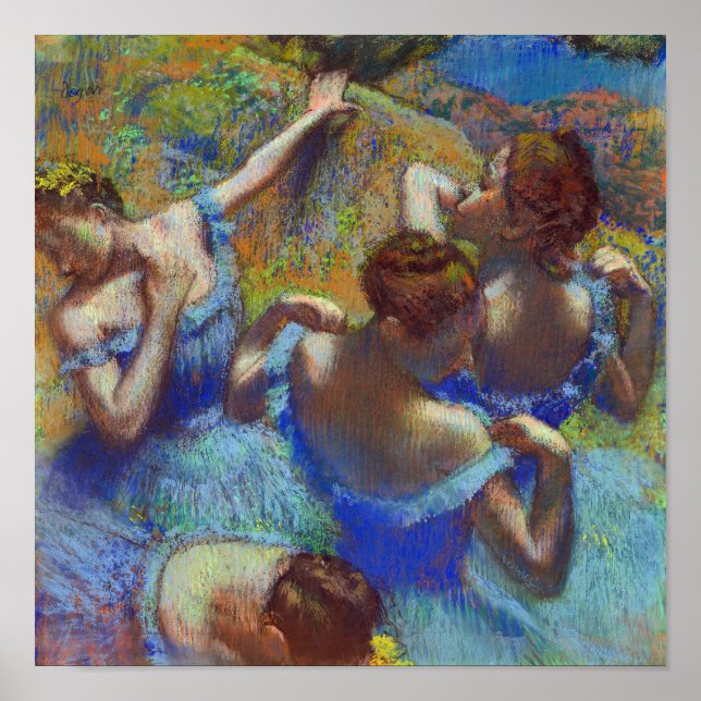 Tänzer in Blau, Edgar Degas Poster (Vorne)