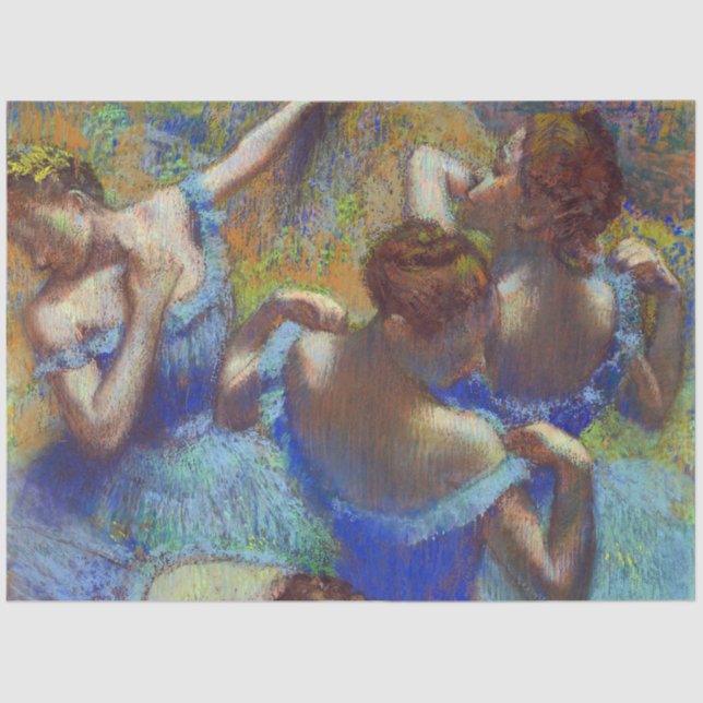 Tänzer in Blau, Edgar Degas Seidenpapier (Vorderseite)