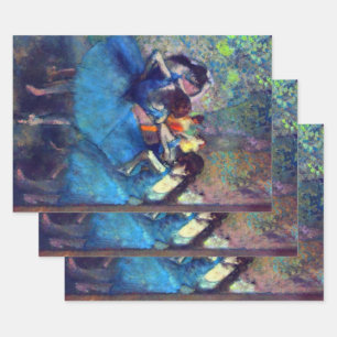 Tänzer in Blau von Edgar Degas, Vintage Ballet Art Geschenkpapier Set