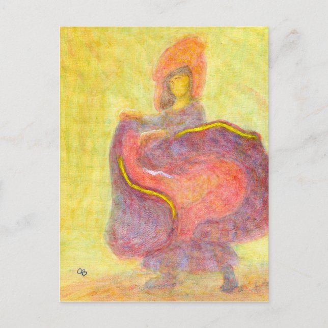 Tänzer in chinesischem Kostüm, Postkarte (Vorderseite)