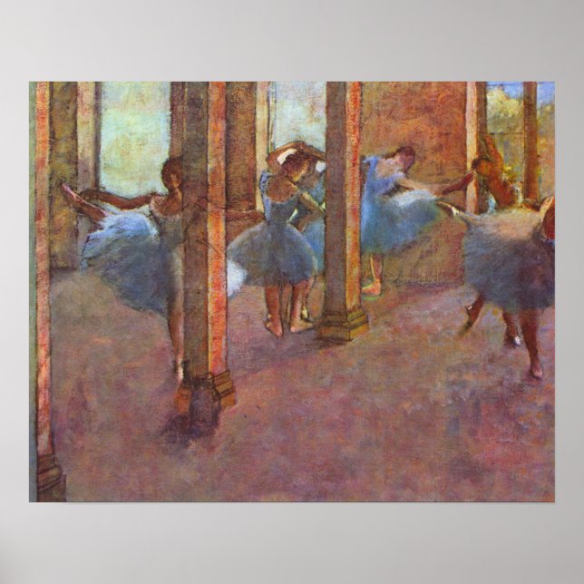 Tänzer in Foyer, Edgar Degas, Vintage Ballettkunst Poster (Vorne)