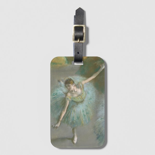 Tänzer in Green Edgar Degas Gepäckanhänger (Vorderseite Vertikal)
