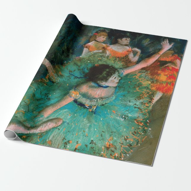 Tänzer in Grün von Edgar Degas    Geschenkpapier (Ungerollt)