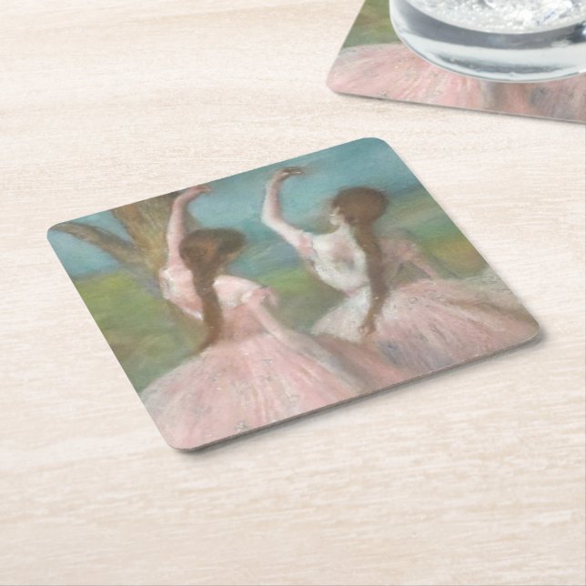 Tänzer in Pink Edgar Degas Rechteckiger Pappuntersetzer (angewinkelt)