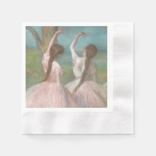 Tänzer in Pink Edgar Degas Serviette (Vorderseite)
